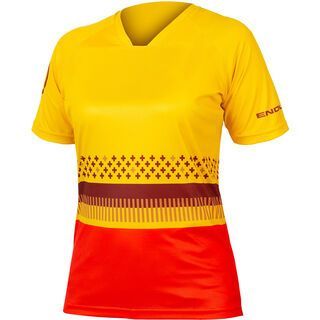 Endura Damen SingleTrack Print T-Shirt LTD saffron yellow