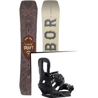 Set: Arbor Draft 2017 + Burton Cartel 2017, black - Snowboardset