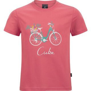 Cube Junior Organic T-Shirt Floral Bike coral
