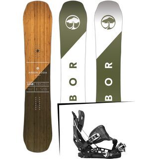 Set: Arbor Coda Rocker Mid Wide 2017 + Flow NX2 Hybrid 2017, black - Snowboardset