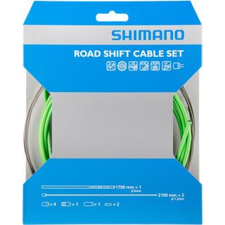 Shimano Road Sil-Tec beschichtet, grün - Schaltzugset