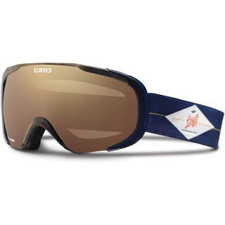 Giro Compass, navy blue woodgrain/Lens: amber gold - Skibrille