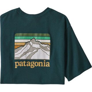 Patagonia Men's Line Logo Ridge Pocket Responsibili-Tee dark borealis green