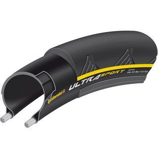 Continental Ultra Sport II Performance, 700C, black/yellow - Drahtreifen
