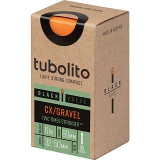 Tubolito Tubo CX/Gravel 60 mm - 700C x 32-50 / Black Valve orange/black