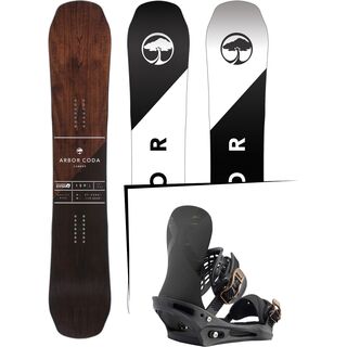 Set: Arbor Coda Camber Mid Wide 2017 + Burton X-Base 2017, black mag - Snowboardset