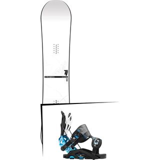 Set: Nitro T1 Wide 2017 + Flow Fuse-GT 2016, black/blue - Snowboardset