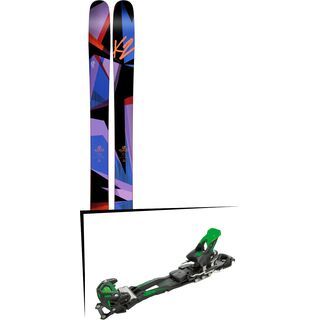 Set: K2 SKI Remedy 102 2017 + Tyrolia Adrenalin 16 ohne Bremse, solid black flash green - Skiset