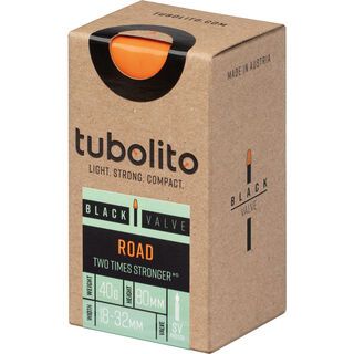 Tubolito Tubo Road 80 mm - 700C x 18-32 / Black Valve orange/black