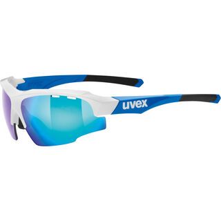 uvex Sportstyle 107 inkl. Wechselgläser, white blue/Lens: mirror blue - Sportbrille