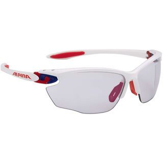 Alpina Twist Four VLM+, white blue red/Lens: varioflex+ mirror blue - Sportbrille