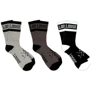 Loose Riders Cotton Socks 3-Pack Classic black/white/grey