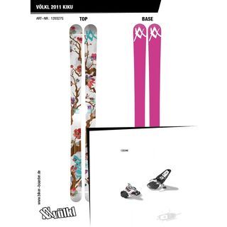 *** 2. Wahl *** Set Deal: Völkl 2011 Kiku - Ski + Marker Squire 11, white/black - Bindung - Skiset | 162cm/110mm