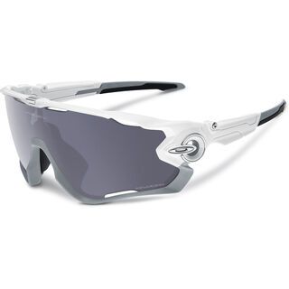 Oakley Jawbreaker, polished white/grey polarized - Sportbrille