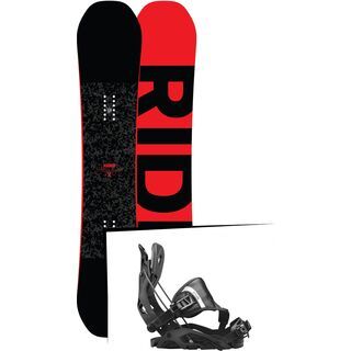 Set: Ride Machete 2017 + Flow Fuse Hybrid 2017, black - Snowboardset