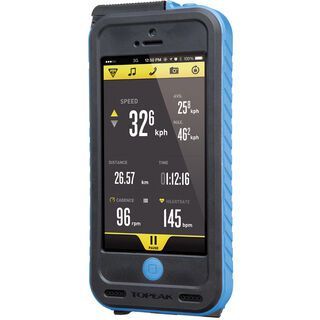 Topeak Weatherproof RideCase + PowerPac/Halter iPhone 5, black/blue - Schutzhülle