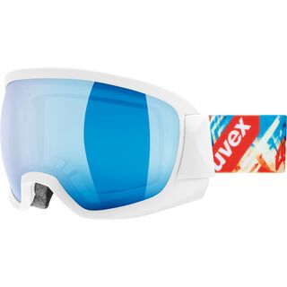 uvex contest FM, white mat/Lens: mirror blue - Skibrille