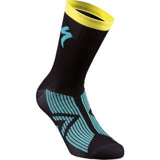 Specialized SL Elite Summer Sock, black/dark teal/yellow - Radsocken