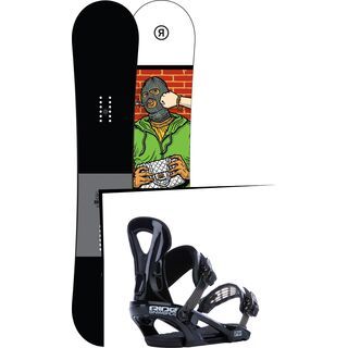 Set: Ride Crook 2017 + Ride LX 2015, black - Snowboardset