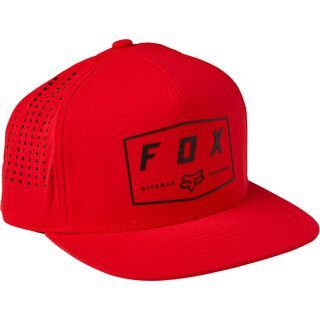 Fox Badge Snapback Hat flame red