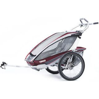 Thule Chariot CX 2 inkl. Fahrrad-Set, burgundy - Fahrradanhänger