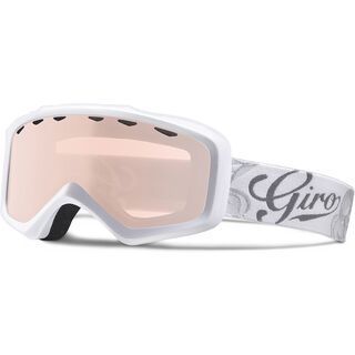 Giro Charm, white sketch floral/Lens: rose silver - Skibrille