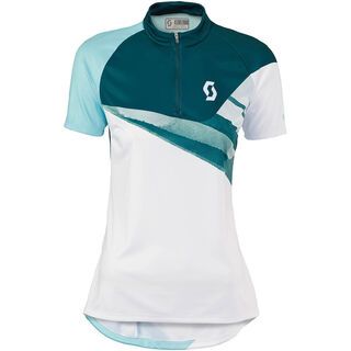 Scott Womens Sky 20 s/sl Shirt, white/petrol green - Radtrikot