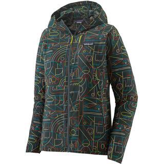 Patagonia Women's Houdini Jacket Lose Yourself Outline nouveau green