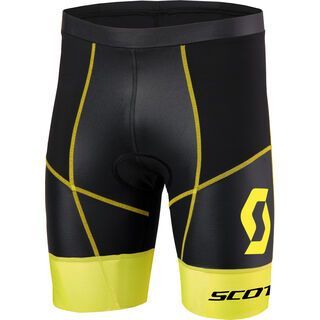 Scott Plasma w/pad Shorts, black/neon yellow - Triathlon Hose