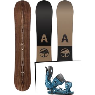 Set: Arbor Element Premium Mid Wide 2017 + Flow NX2 2016, blue - Snowboardset