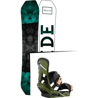 Set: Ride Helix 2017 + Burton Mission 2017, track day green - Snowboardset