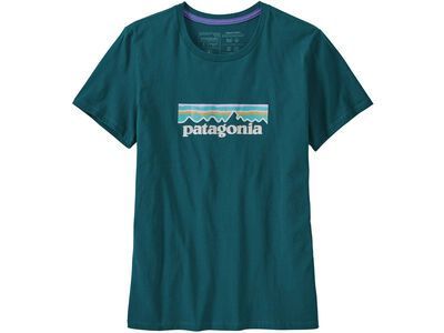 Patagonia Women's Pastel P-6 Logo Organic Cotton Crew T-Shirt, dark borealis green