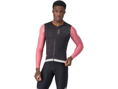 Castelli Corretto LS Jersey black/rosa giro-silver moon