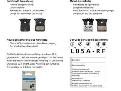 Shimano D03S-RX Kunstharz Scheibenbremsbelag 4-Kolben - Bild 3