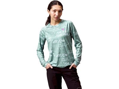 Endura Damen Singletrack Langärmeliges Bedrucktes T-Shirt, sage green - Bild 2