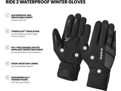 GripGrab Ride 2 Waterproof Winter Gloves, black - Bild 8