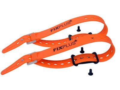 Fixplus Sachen-Festmacher inklusive Strap 46 cm - 2 Set Pack, black/orange