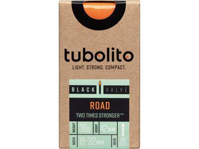Tubolito Tubo-Road 42 mm - 700C x 18-32 / Black Valve, orange - Bild 2