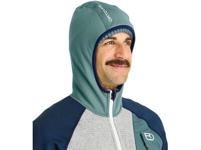 Ortovox Merino Fleece Grid Plus Classic Knit Hoody M, grey ice - Bild 3