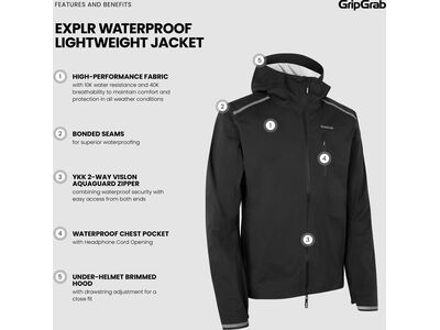 GripGrab EXPLR Waterproof Lightweight Jacket, black - Bild 9