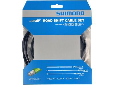 Shimano Schaltzug-Set Road Edelstahl Optislick beschichtet - 2x 2.100 mm schwarz