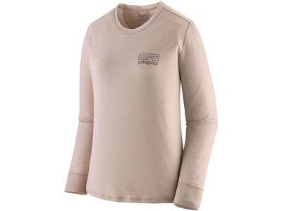 Patagonia Women's Long-Sleeved Capilene Cool Merino Blend Graphic Shirt Fitz Roy Strata shroom taupe