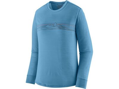 Patagonia Women's Long-Sleeved Capilene Cool Merino Blend Graphic Shirt Strata Stripe, shore blue - Bild 1