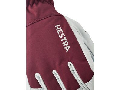 Hestra Army Leather Heli Ski 5 Finger, bordeaux - Bild 4