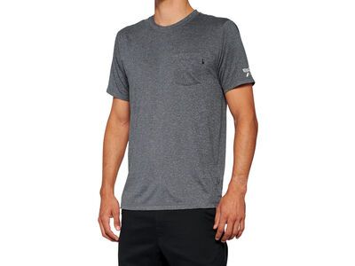 100% Mission Athletic T-Shirt, heather charcoal