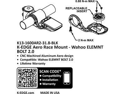 K-Edge Wahoo Bolt 2.0 Aero Race Mount, black - Bild 5
