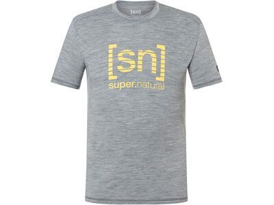 super.natural Grid Logo Tee Herren, cashmere grey melange/aspen gold - Bild 1