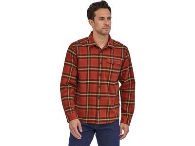 Patagonia Men's Long-Sleeved Lightweight Fjord Flannel Shirt, lawrence: hot ember
