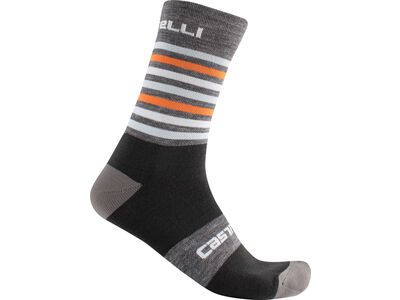 Castelli Gregge 15 Sock, dark gray orange