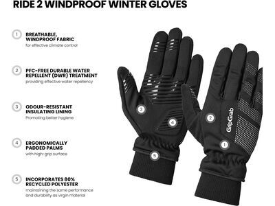 GripGrab Ride 2 Windproof Winter Gloves, black - Bild 6